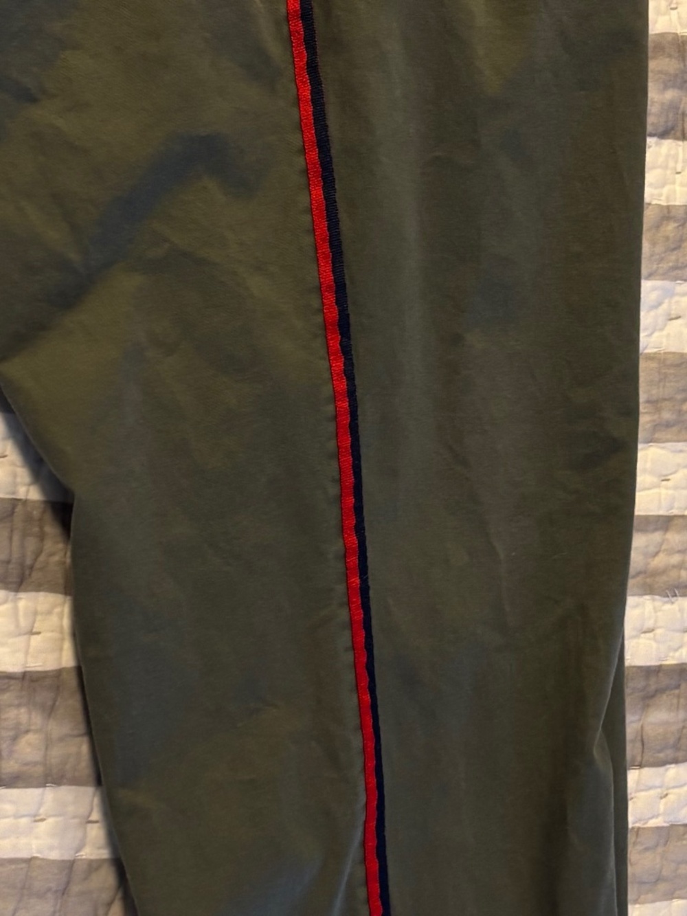 Olive Universal Thread Mid Rise Girlfriend Crop pants with side stripes - Picture 5 of 5